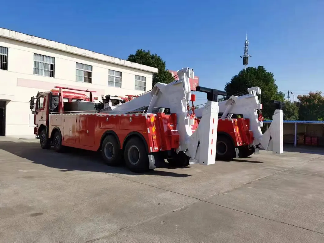 Shacman 6×4 Recovery Tow Truck front view showing robust construction and towing equipment